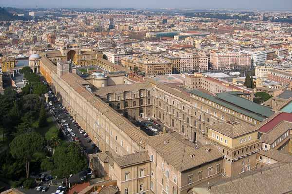 vue depuis la coupole : musée du Vatican