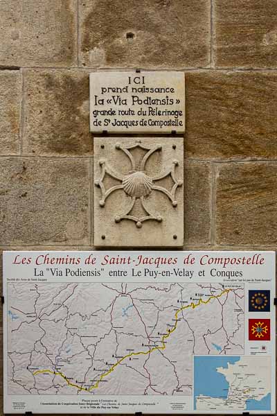 Le Puy-en-Velay : départ du chemin de Compostelle