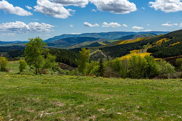 Vue vers le sud : mont Lozère