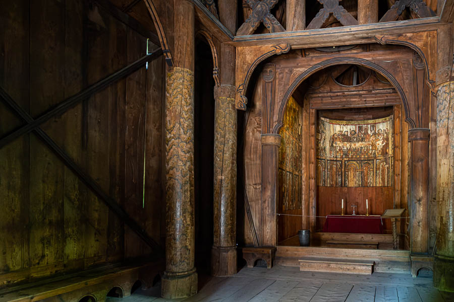 Oslo, Norsk Folkemuseum : stavkirke de Gol, 13e