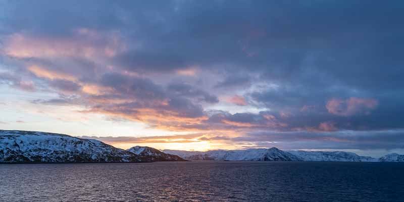 Hammerfest : coucher de soleil, 13 h 12