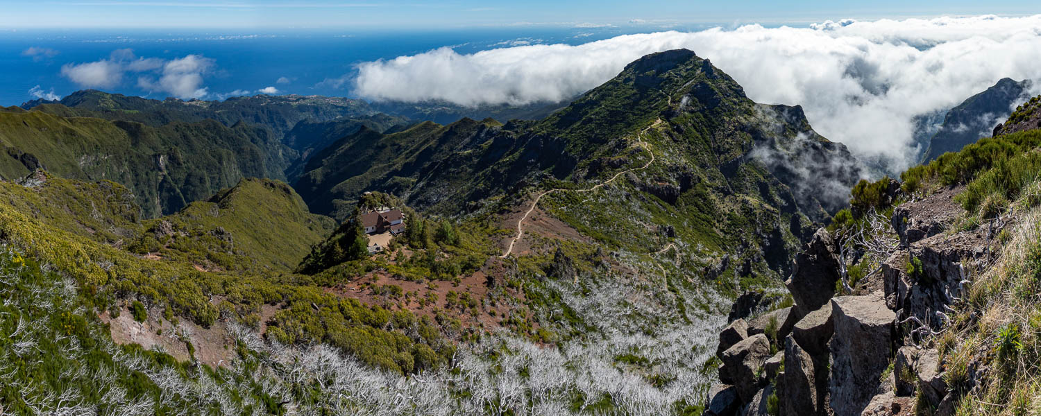 Pico Ruivo, 1862 m : vue nord