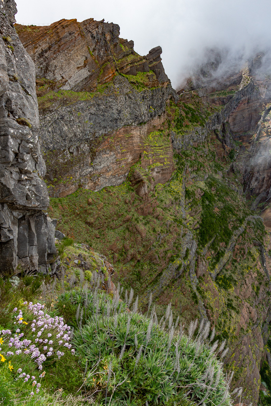 Sentier entre pico das Torres et pico do Arieiro, Pedra Rija