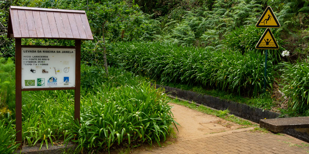Levada de Ribeira da Janela : panneau de fin
