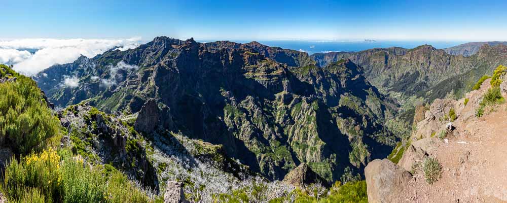 Pico Ruivo, 1862 m : vue sud