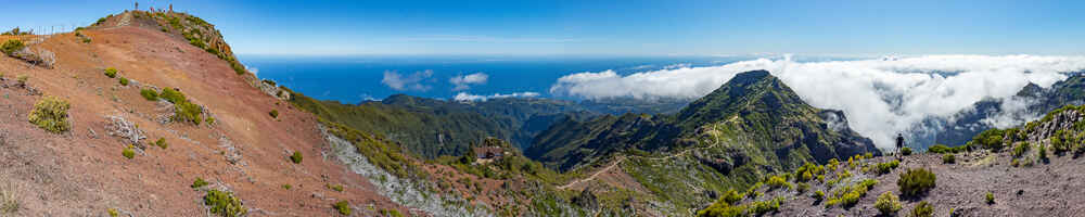 Pico Ruivo, 1862 m, vue nord