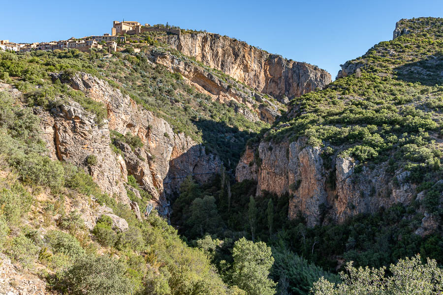 Alquézar : gorges du rio Vero, passerelles