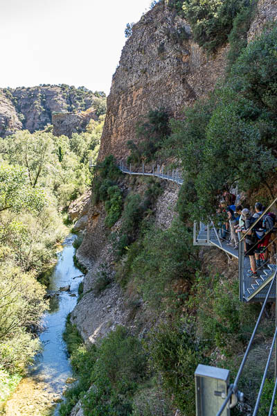 Alquézar : gorges du rio Vero, passerelle