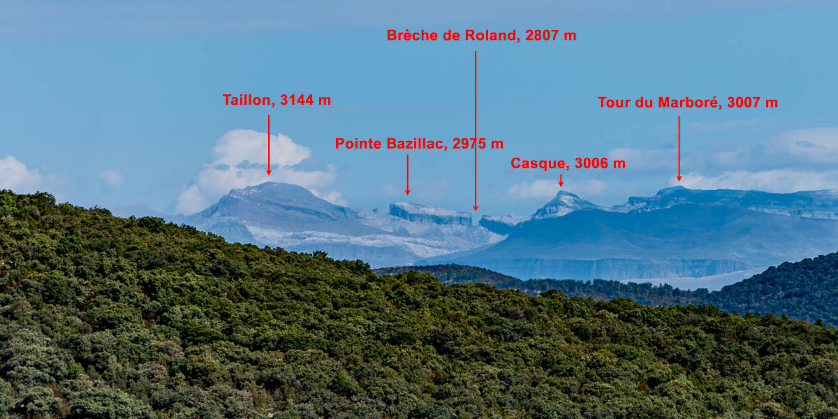 Cerro Quizáns : vue vers la brèche de Roland