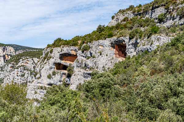 Gorges du rio Vero : abris de Mallata avec peintures rupestres