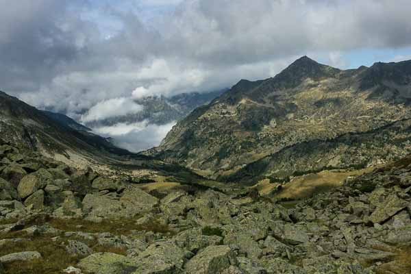 Porteille de Lanoux : vue vers les Bésines