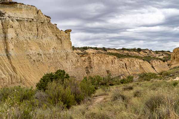 Bardena Blanca : barranco Grande, cheminée de fée