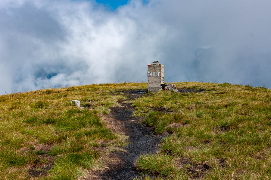 Pic de Bacanère, 2193 m, borne frontière 401