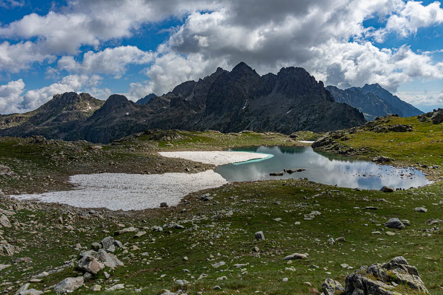 Port de Ratera, 2534 m, vue est, laquet, pic de Saboredo