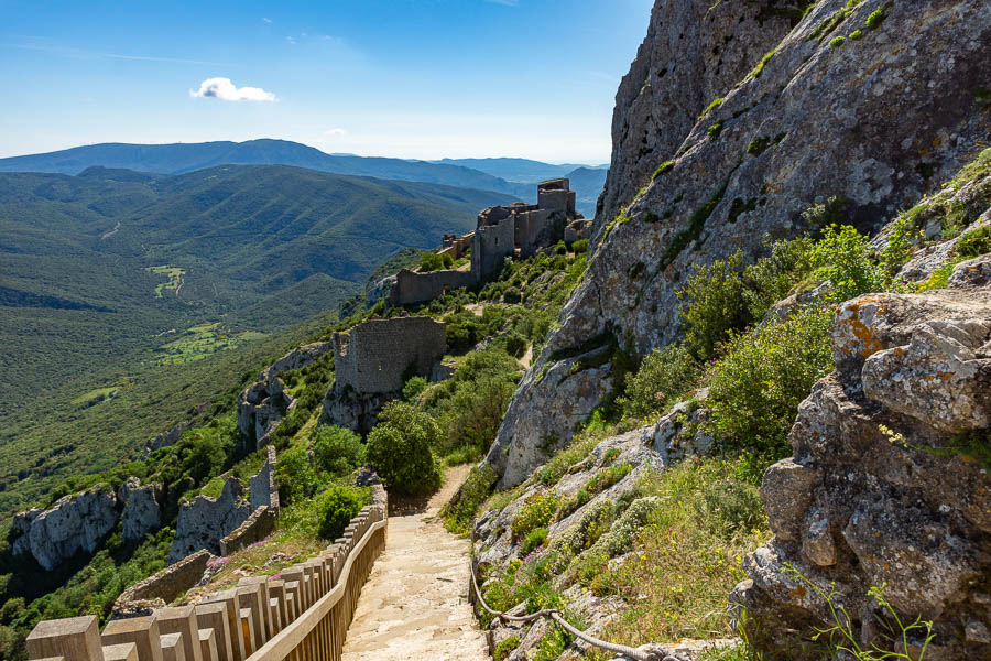 Château de Peyrepertuse : escalier de Saint Louis