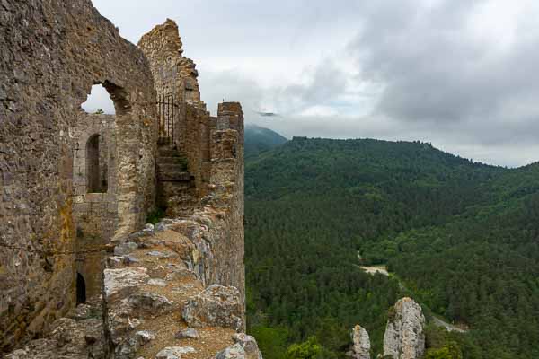 Château de Puilaurens : donjon, chemin de ronde