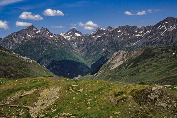 Vallon d'Arrious, Lurien, 2826 m, Palas, 2974 m, Balaïtous, 3144 m, pic d'Arriel, 2824 m