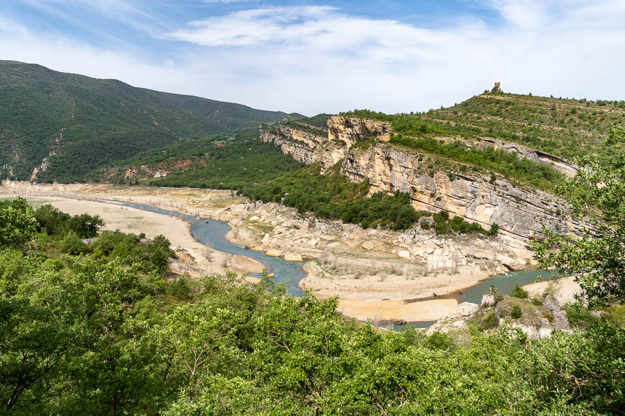 Noguera Ribagorçana et castell de Girbeta