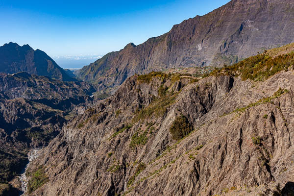 Cirque de Cilaos, vue vers l'océan