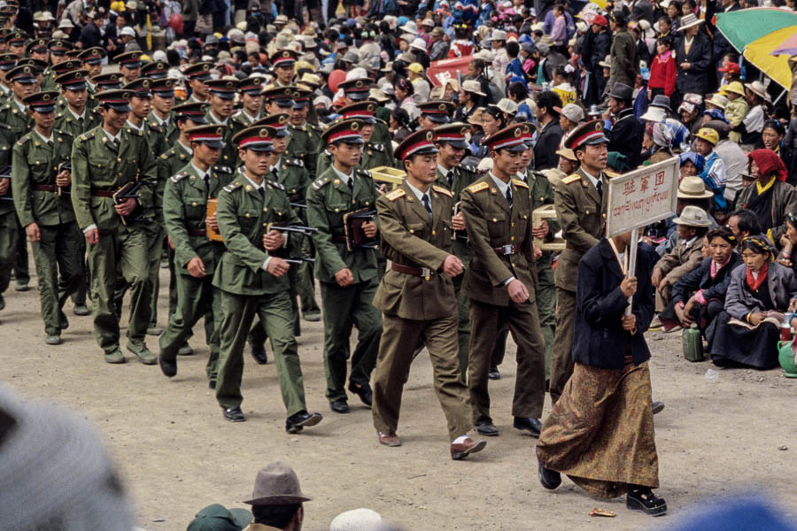 Festival de Gyantse : défilé, soldats