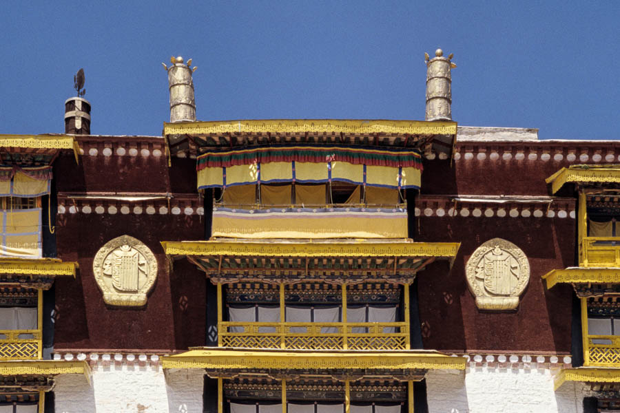 Lhasa : Potala, balcon du dalaï-lama
