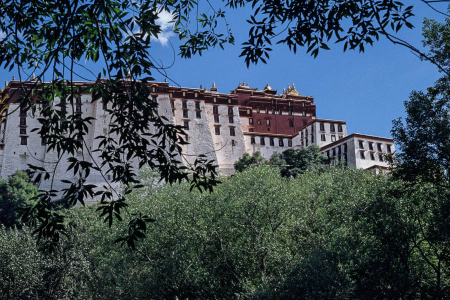 Lhasa : jardin de Lukhang au pied du Potala