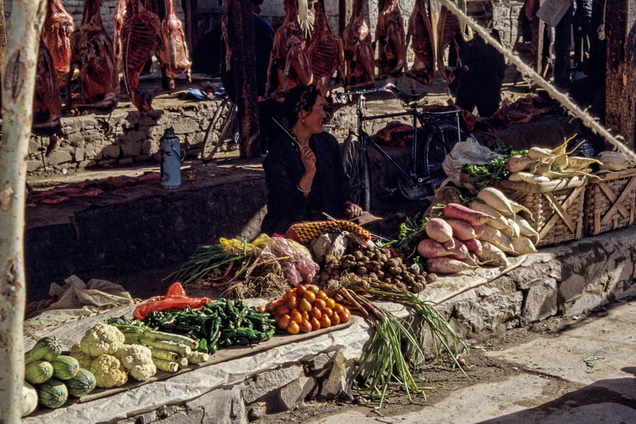Shigatse : marché, légumes
