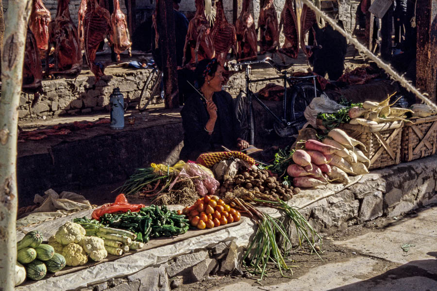 Shigatse : marché, légumes