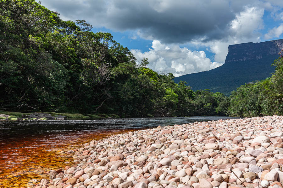 Rio Churun, plage de galets