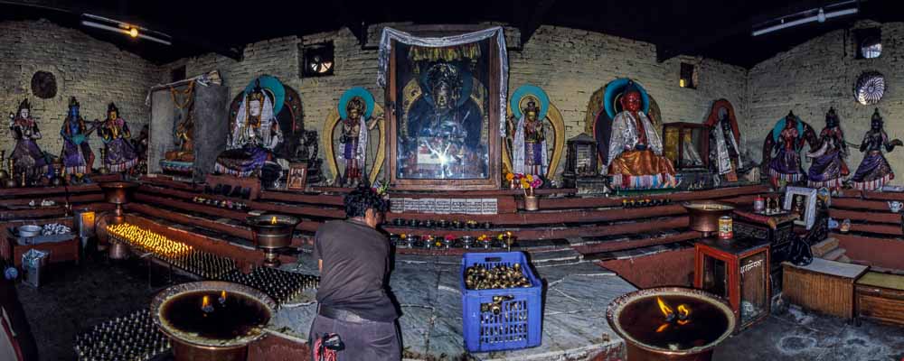 Bodhnath : lampes à beurre