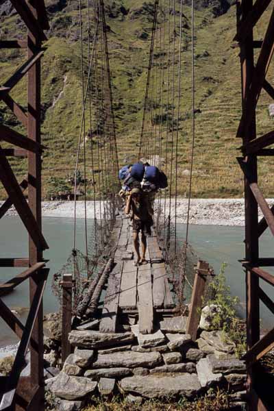 Pont suspendu et porteur