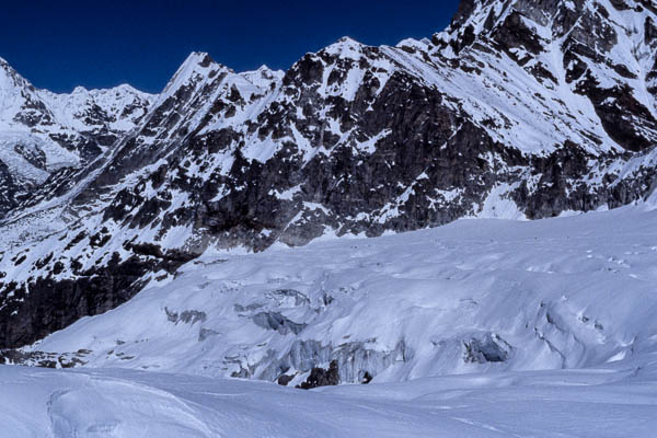 Itinéraire sur le glacier